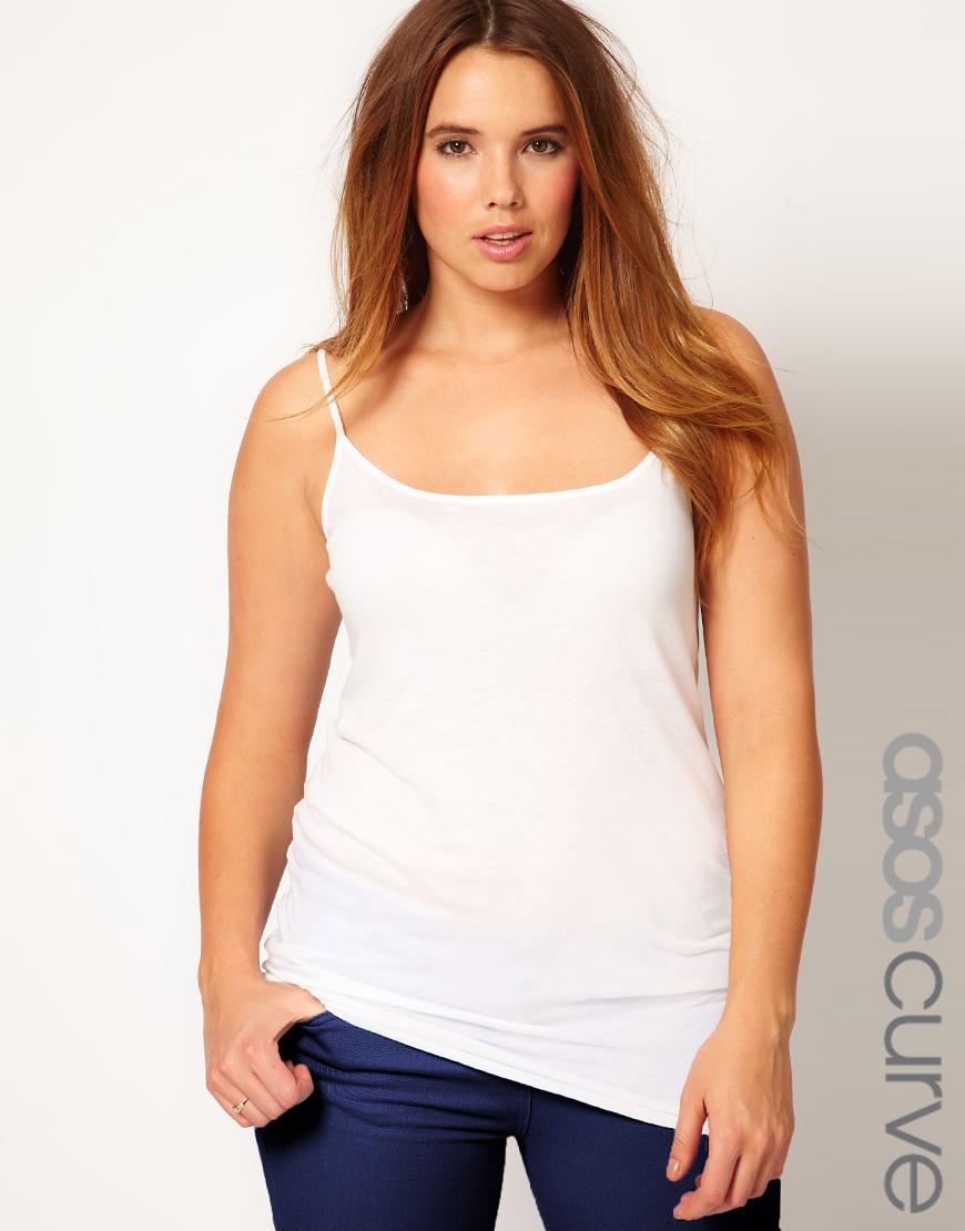Foto Camiseta de tirantes de punto suave y elástico de ASOS CURVE Blanco