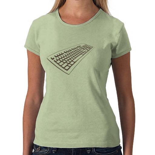 Foto Camiseta del chica del friki del teclado de ordena