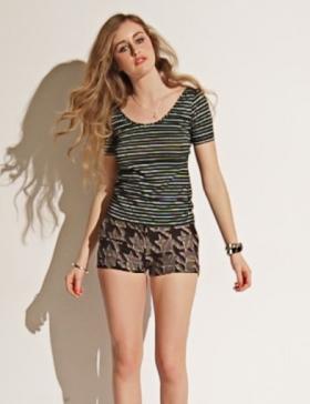 Foto Camiseta DENEB RAYAS Negra Sick Watona