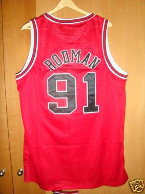 Foto Camiseta Dennis Rodman Roja 91 Bulls Talla M,  L Ó Xl