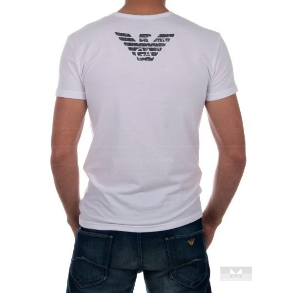 Foto Camiseta EMPORIO ARMANI Blanca logo en Azul 3P725 010
