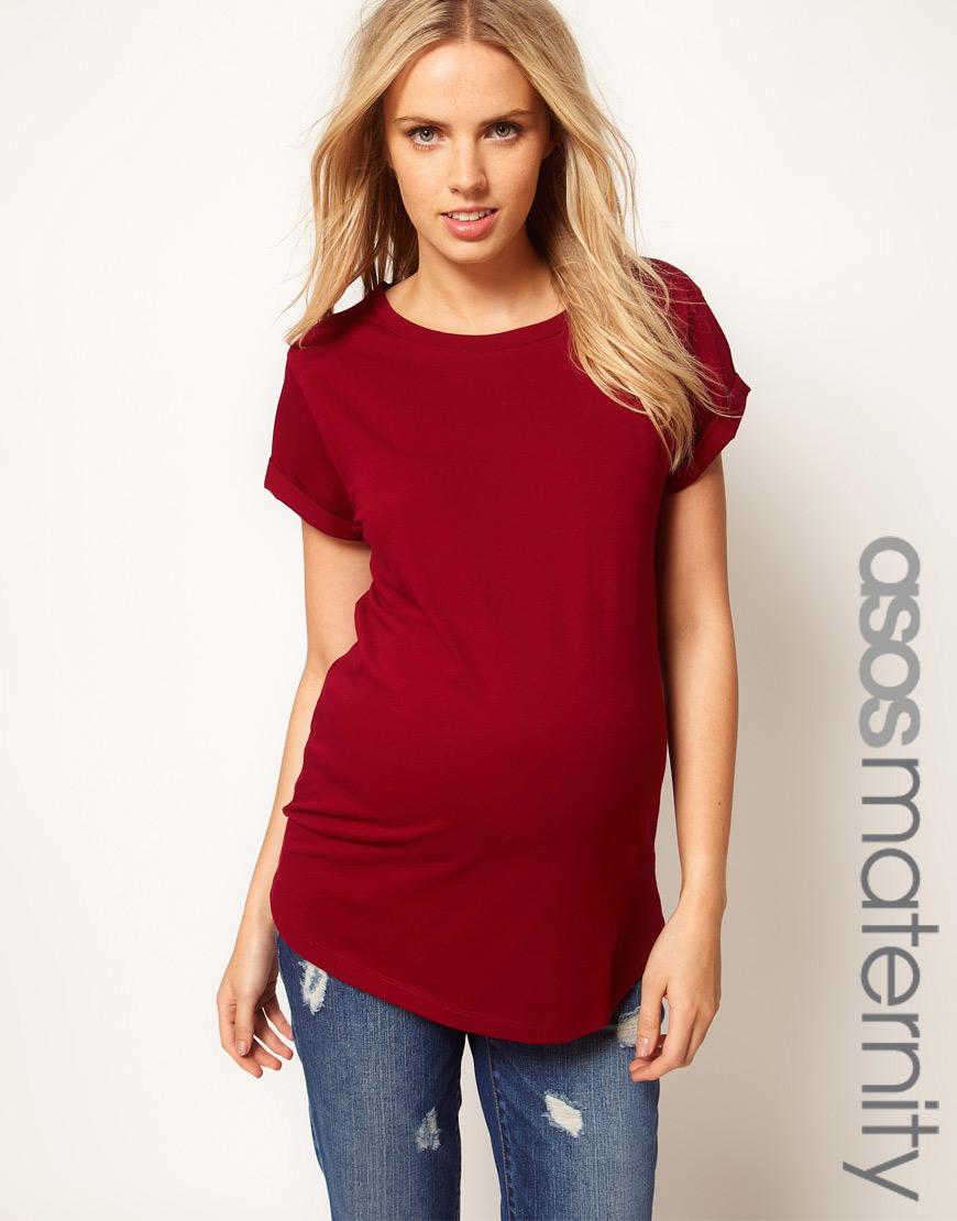 Foto Camiseta estilo boyfriend de ASOS Maternity Oxblood