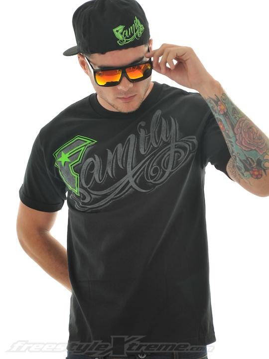 Foto Camiseta Famous Stars and Straps Fam Sketch Negro-Lime-Gris