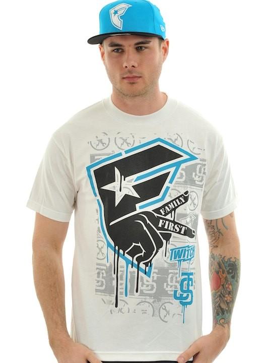 Foto Camiseta Famous Stars and Straps Js Ff Stencil Blanco-Negro-Turquoise