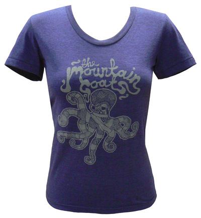 Foto Camiseta Juniors: The Mountain Goats - Octopus on Indigo (Tri-Blend), 3x3 in.