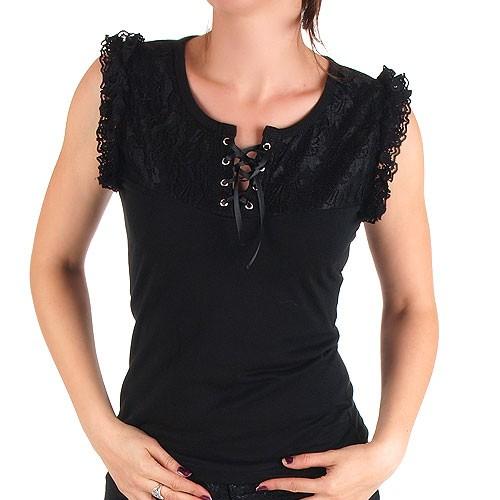 Foto Camiseta lisa con encaje