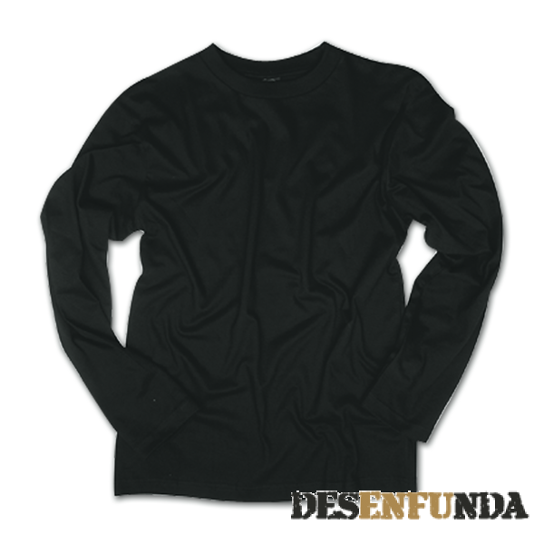 Foto Camiseta manga larga Mil-Tec color Negro 100% algodón 90417