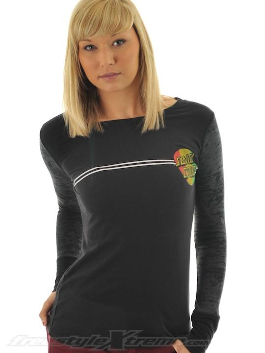 Foto Camiseta Manga Larga Mujer Santa Cruz Rasta Dot Negro