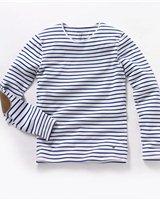 Foto Camiseta marinera a rayas algodón bio manga larga con coderas