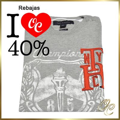 Foto Camiseta M/c Tommy Hilfiger Hombre Mod.champions Gris Talla M