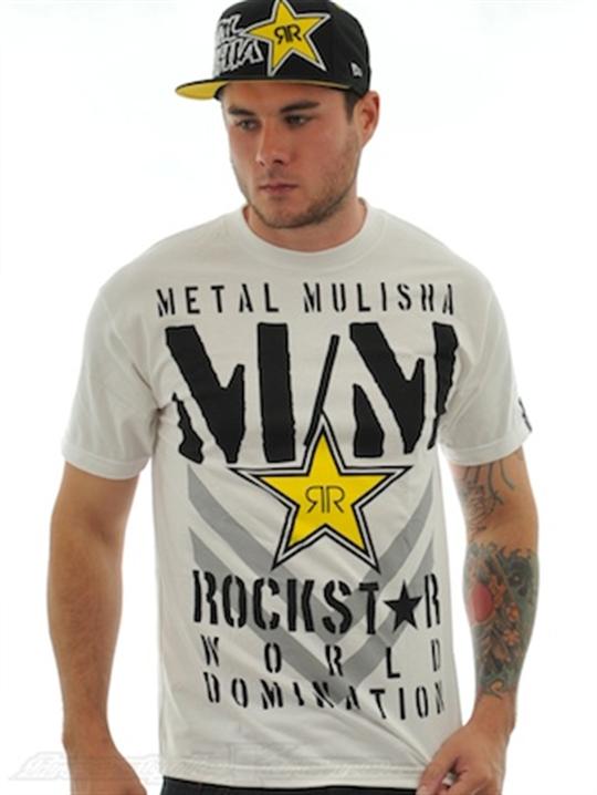 Foto Camiseta Metal Mulisha Rockstar Reconstruct blanco