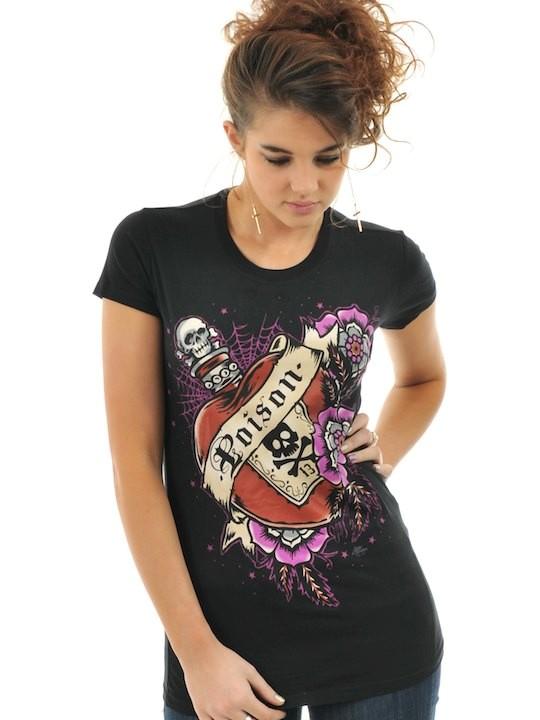 Foto Camiseta Mujer Lucky 13 Cold Heart Negro