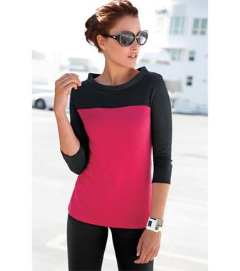 Foto Camiseta mujer manga 3/4 bicolor