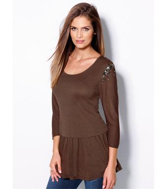 Foto Camiseta mujer manga 3/4 peplum