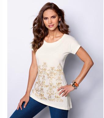Foto Camiseta mujer manga corta estampada