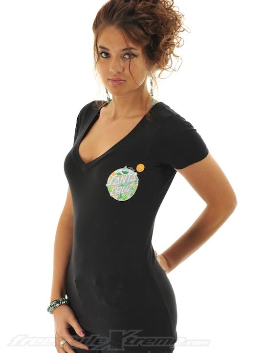 Foto Camiseta Mujer Santa Cruz Sealife V Neck Negro