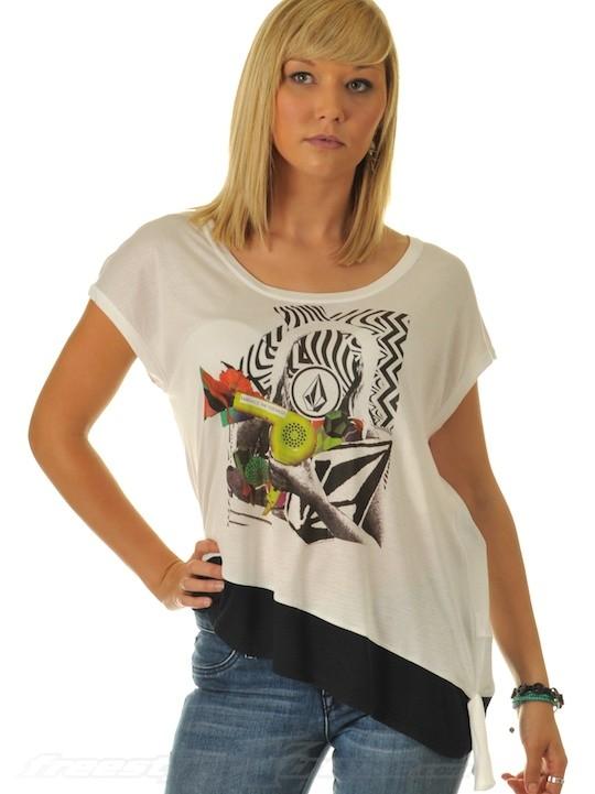 Foto Camiseta Mujer Volcom Indian Rain Knotted Blanco