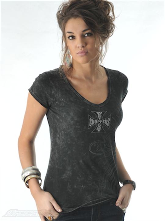 Foto Camiseta mujer West Coast Choppers Cross Patch negro
