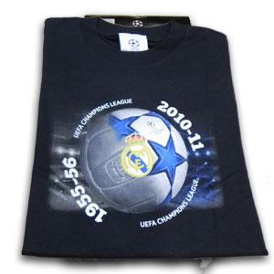 Foto camiseta negra niño tiempo libre ucl real madrid 2010-2011.