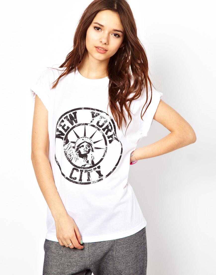 Foto Camiseta New York de River Island Estampado blanco