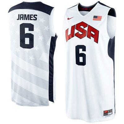 Foto Camiseta Nike 2012 Usa Basketball Lebron James Authentic Swingman Whit