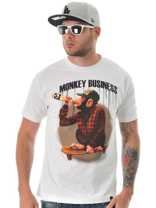 Foto Camiseta Osiris Monkey Business Blanco-Gris