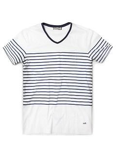 Foto Camiseta Rayas Bolsillo navy H.E. by MANGO