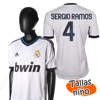 Foto Camiseta real madrid sergio ramos 1ª champions league 2012/2013 niño adidas