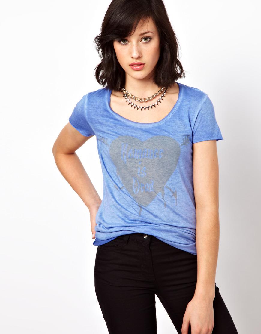 Foto Camiseta Romance de Sinstar Azul desgastado