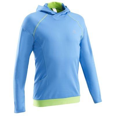 Foto Camiseta Running Manga Larga Capucha Azul/verde