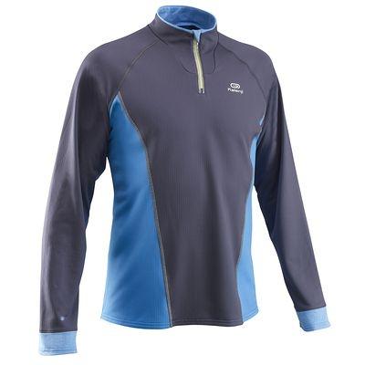 Foto Camiseta Running Manga Larga Comfort Gris/azul