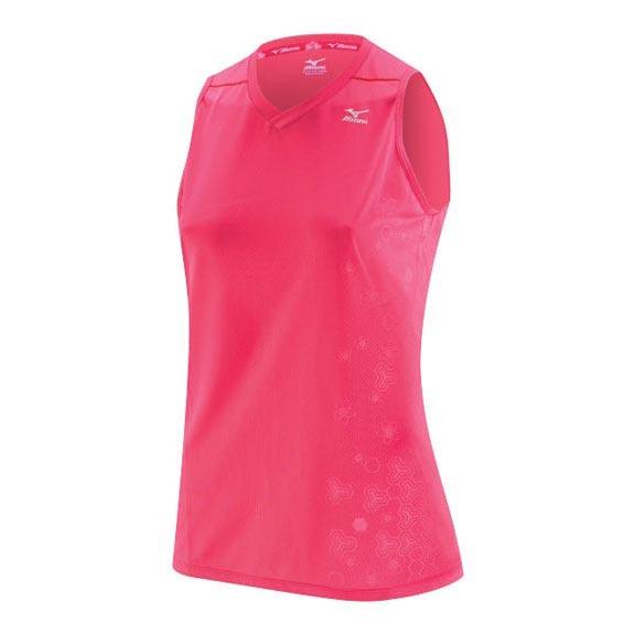 Foto Camiseta running Mizuno DryLite Singlet coral mujer