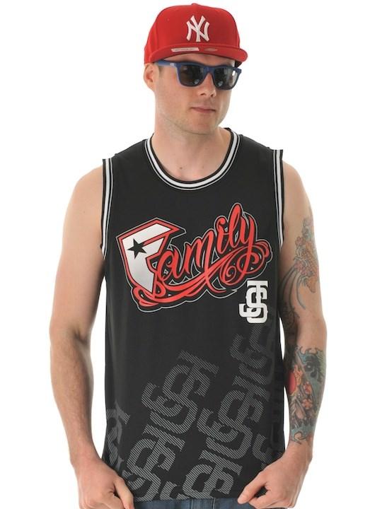 Foto Camiseta Sin Mangas Famous Stars and Straps Twitch Deface Negro-Blanco-Rojo
