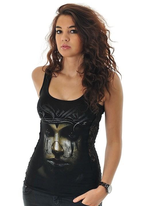 Foto Camiseta Sin Mangas Mujer Sullen Circus Side Lace Negro