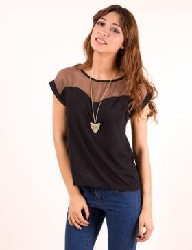 Foto Camiseta tul cuello celop punto