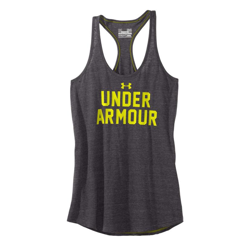 Foto Camiseta Under Armour Undeniable Wordmark gris amarillo mujer