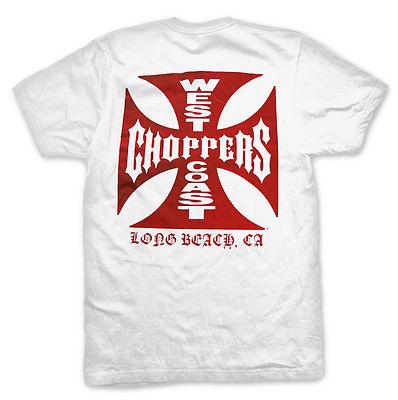 Foto Camiseta West Coast Choppers Logo Red/white Blanca Nueva Logo Chico Skate Surf
