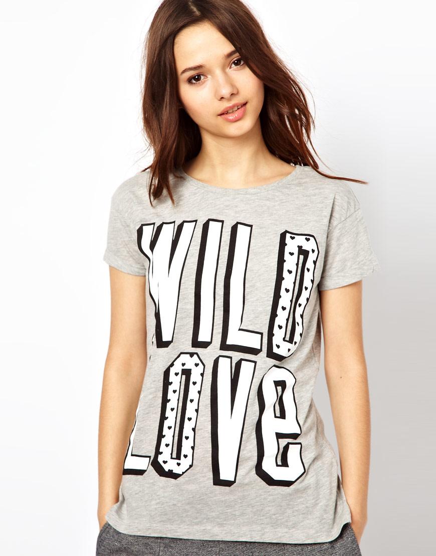 Foto Camiseta Wild Love de River Island Estampado gris
