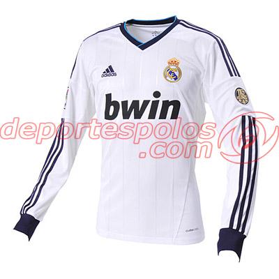 Foto camiseta/adidas:real h jsy l m blanco/tintanobl