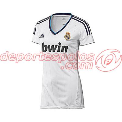Foto camiseta/adidas:real h jsy w s blanco/tintanobl