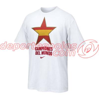 Foto camiseta/nike:cam. nike spain wc winners fa10 whit