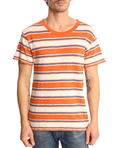 Foto Camisetas cuello Redondo Camiseta naranja con rayas irregulares
