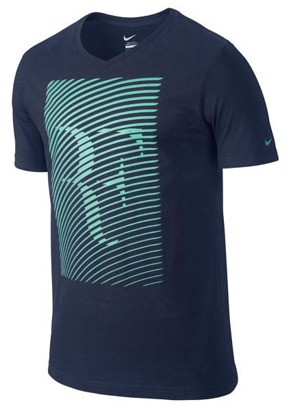 Foto Camisetas Nike Roger Federer Trophy Ss V-neck Ss Tee Midnight Navy Man