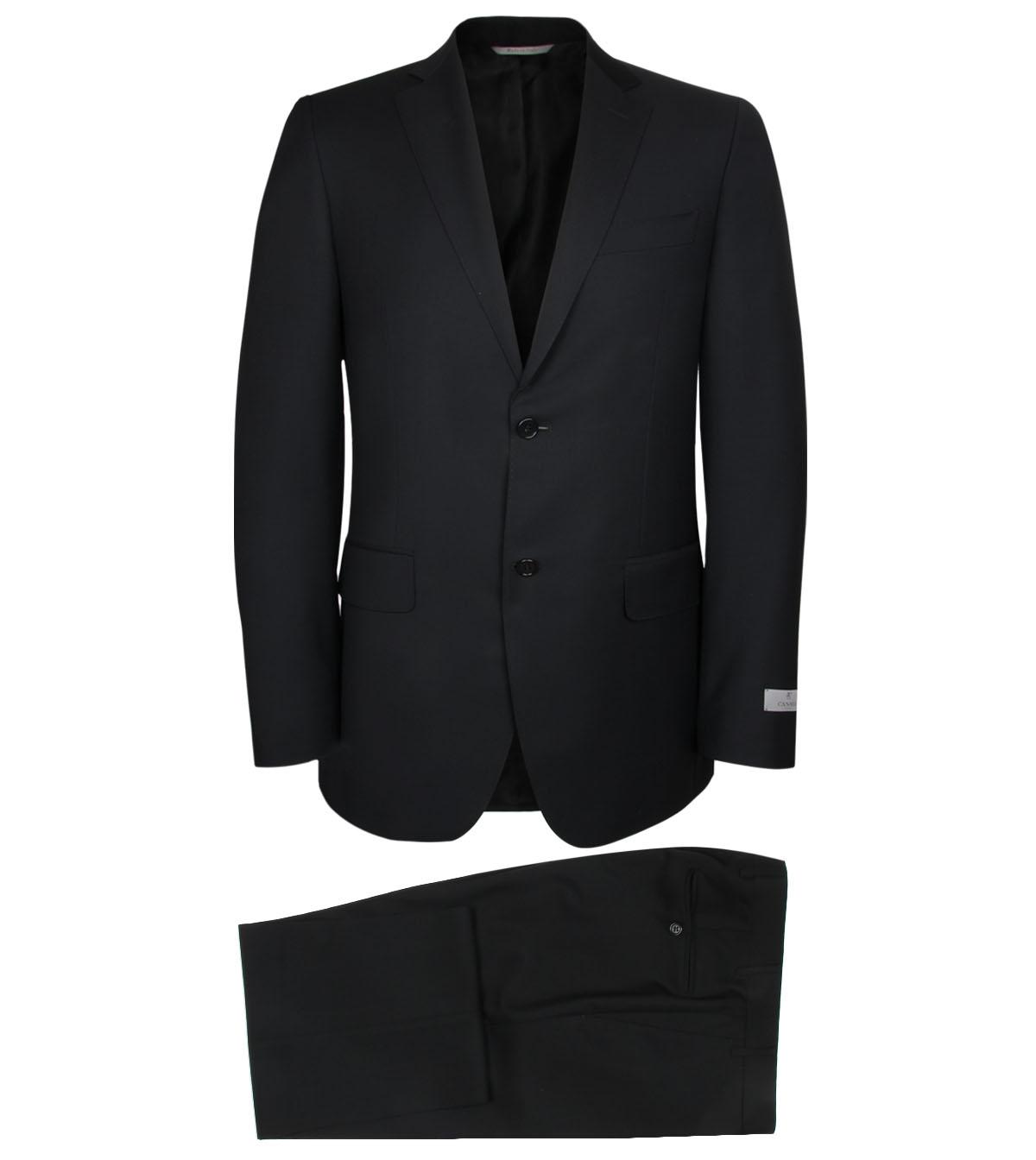 Foto Canali Black Fine Wool Tailored Suit-52 IT