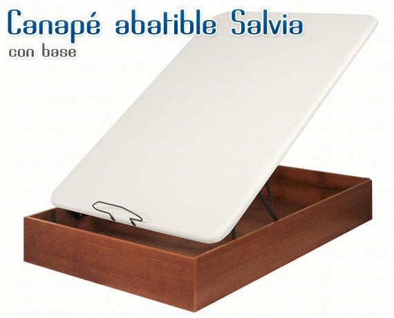 Foto Canapé abatible Salvia con base de HOME - 80x190 cm Blanco Colchón de
