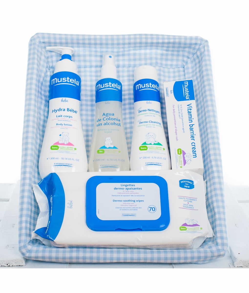 Foto Canastilla mustela bebe productos azul
