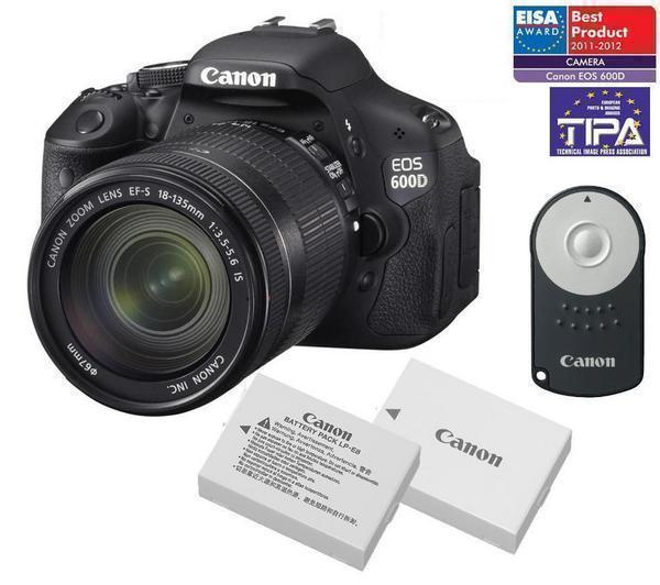 Foto Canon EOS 600D + EF-S 18-55 mm IS II + mando a distancia RC6 + 2 baterías Incluye Cargador, Batería de litio
