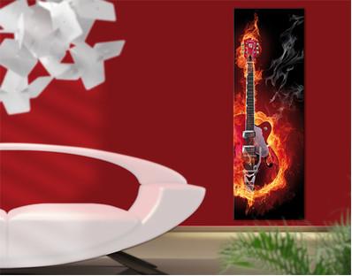 Foto Canvas Art no.404 Guitar In Flames 40x120 cm