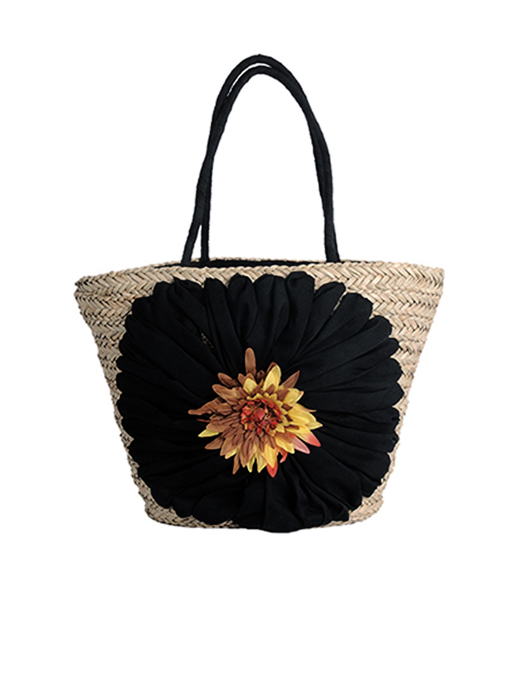 Foto Capazo Flor Tela Negra