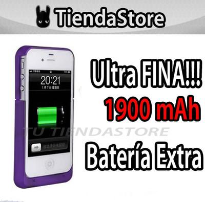 Foto Carcasa Funda Bateria Carga Extra Externa Iphone 4/4s  Incadores Led 1900 Morada